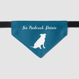 Pit Bull Pitbull Dog Puppy Silhouette with Name Pet Bandana Collar