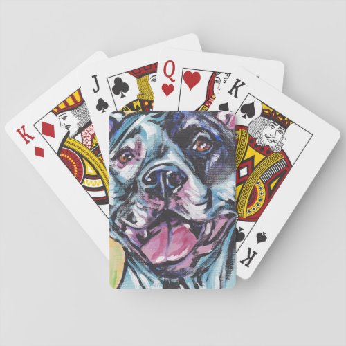 pit bull pitbull fun pop art playing cards