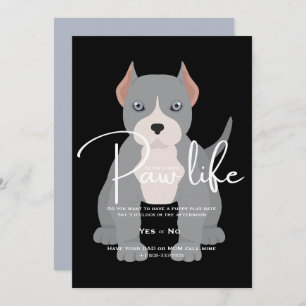 Pit bull play date paw life invitation