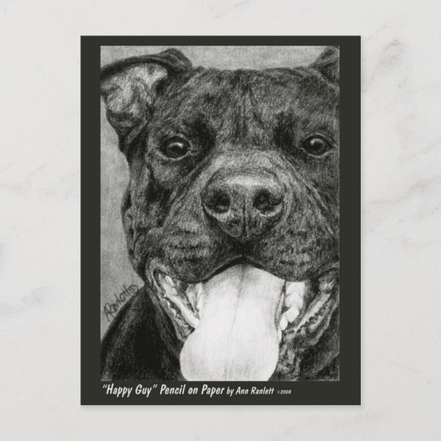 Pit Bull Postcard - "Happy Guy" (Front)