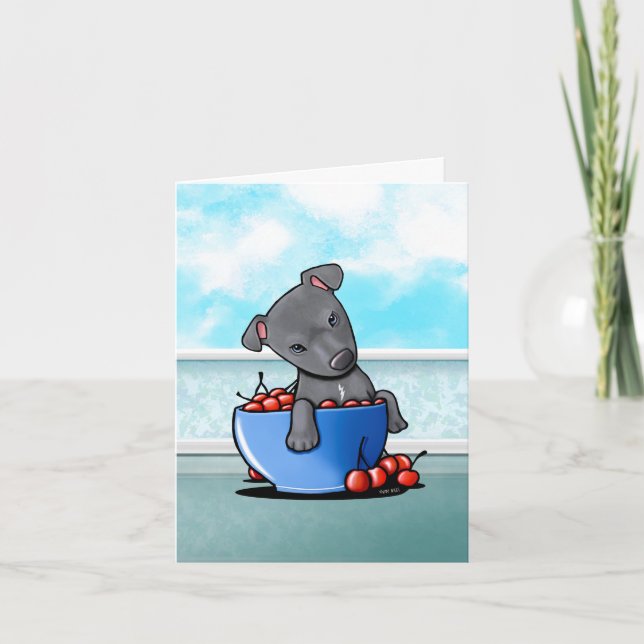 Pit bull Puppy Card (Front)
