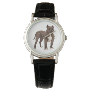 Pit Bull Puppy Dog - Brown and White Watch