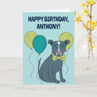 Pit Bull Puppy Dog Wearing Glasses Personalized