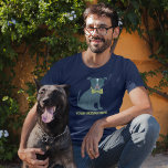 Pit Bull Puppy Dog Wearing Glasses Personalized T-Shirt<br><div class="desc">This custom graphic tee features an illustration of a handsome pup. This dapper dog is wearing a pair of teal colored glasses and a lime green bow tie. At the bottom of the pit bull puppy graphic is a spot to add a name or your own custom message in coordinating...</div>