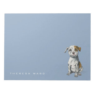 Pit Bull Puppy Sketch Drawing Add Your Name Notepad