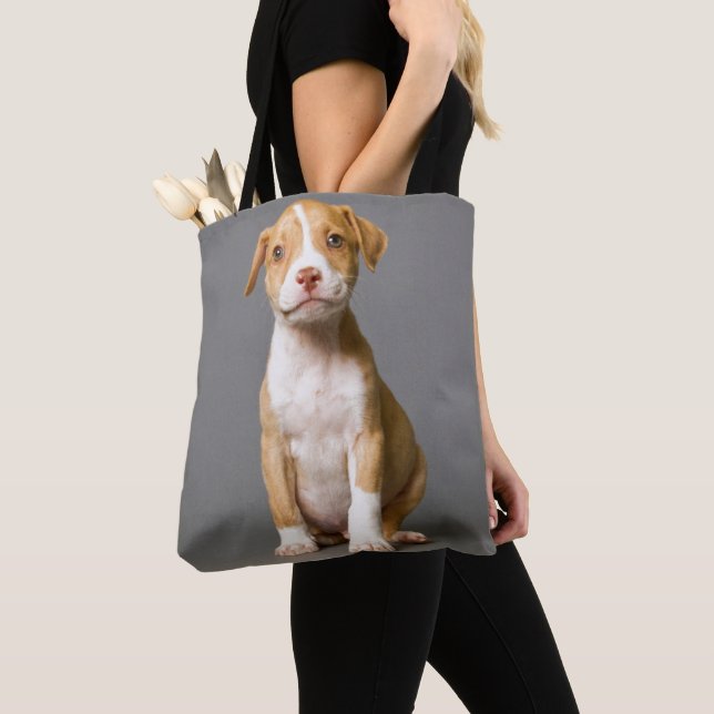 Pit-Bull Puppy Tote Bag (Close Up)