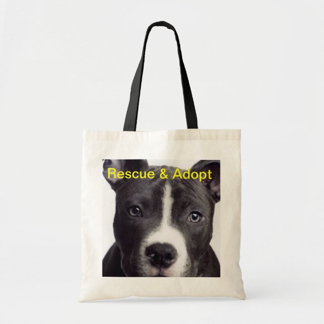 Pit Bull, Rescue & Adopt Tote Bag (Front)