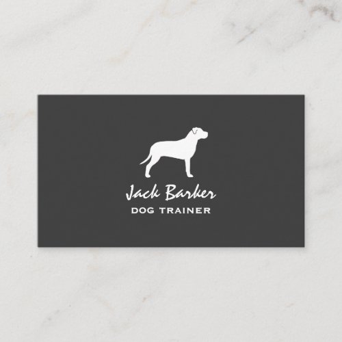 Pit Bull Silhouette Business Card