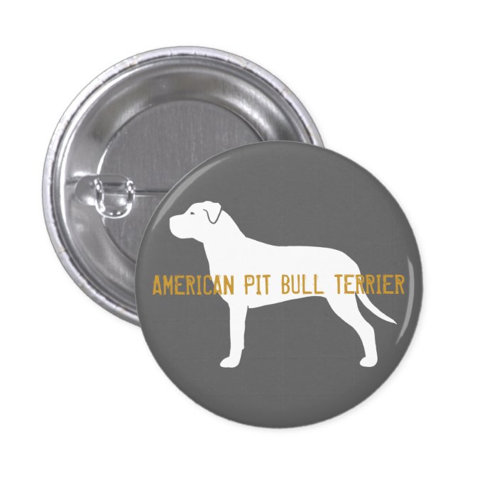 Pit Bull Silhouette Button