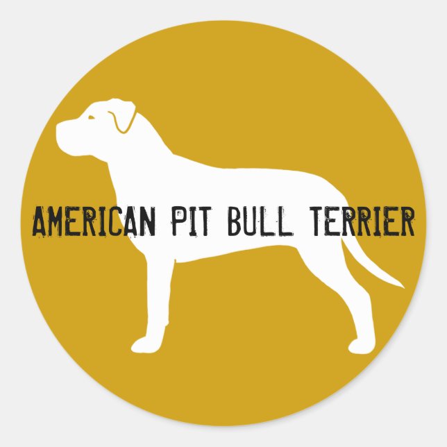 Pit Bull Silhouette Classic Round Sticker (Front)