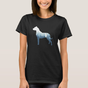 Pit Bull Silhouette Pittie Dog Outdoor Nature T-Shirt