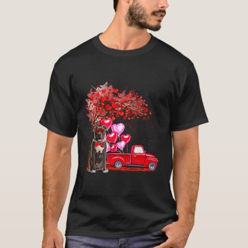 Pit Bull Sunglasses Hearts Tree Pickup Truck Lover T_Shirt