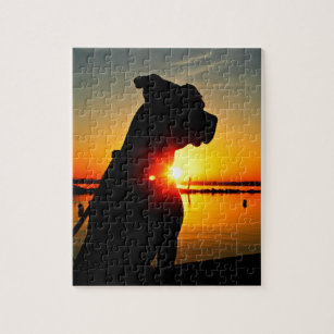 Brindle & White Pit Bull Terrier Cute Staffordshire Pitbull Art Jigsaw  Puzzle