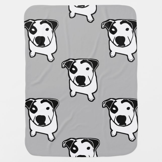 Pit Bull T-Bone Graphic Baby Blanket (Front)