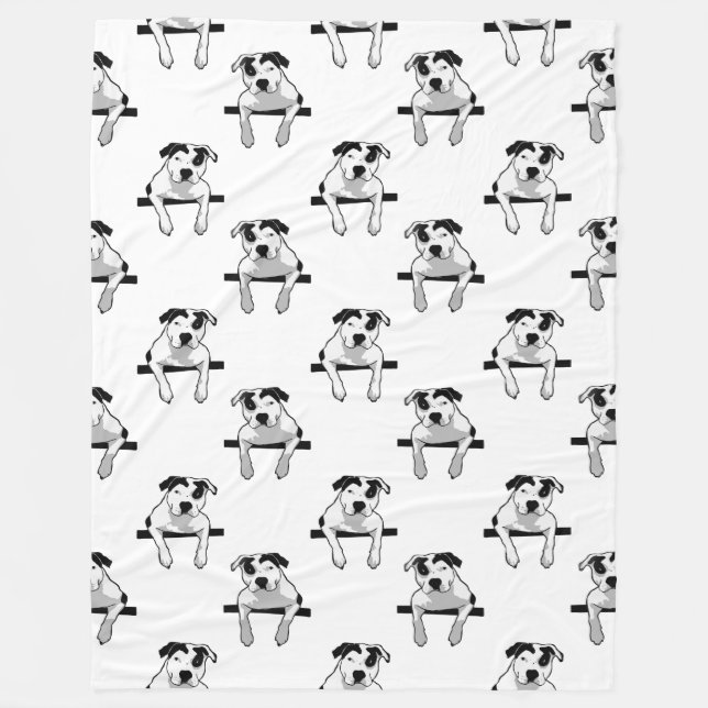 Pit Bull T-Bone Graphic Fleece Blanket (Front)