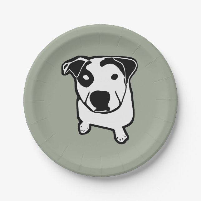 Pit Bull T-Bone Graphic Paper Plates (Front)