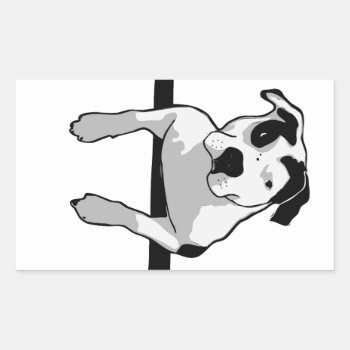 Pit Bull T-bone Graphic Rectangular Sticker by ButThePitBull at Zazzle