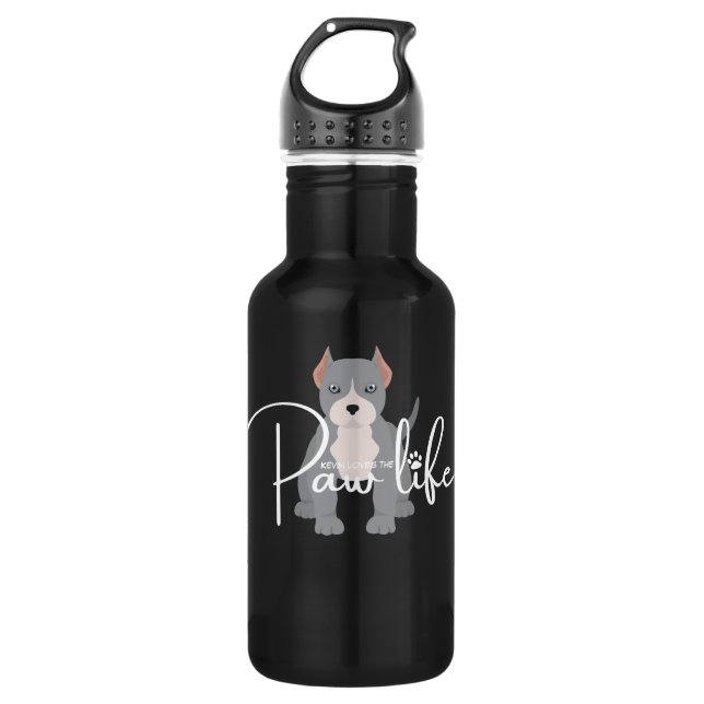 Pit bull T-Shirt Stainless Steel Water Bottle (Front)