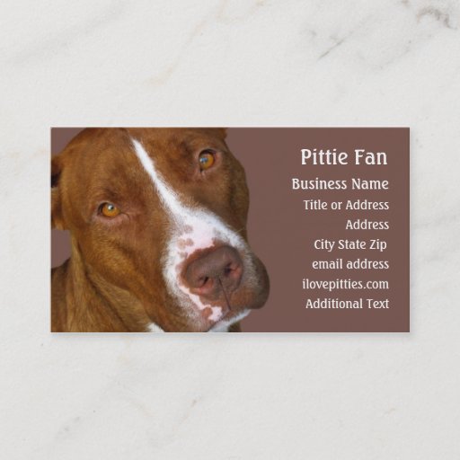 Customizable Pit Bull Terrier #2 -  Photo Business Card