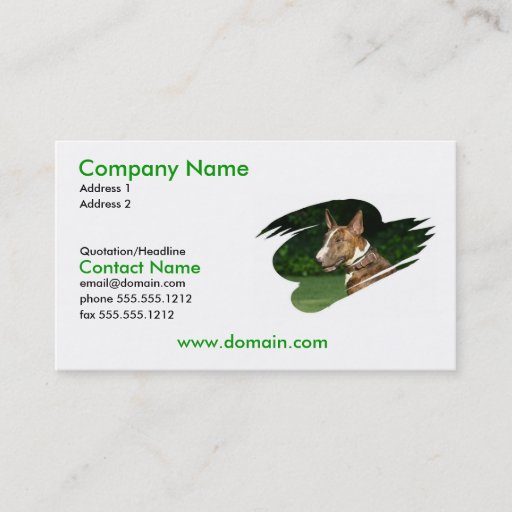 Customizable Pit Bull Terrier Business Card