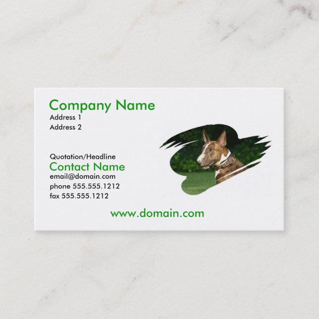 Pit Bull Terrier Business Card (Front)