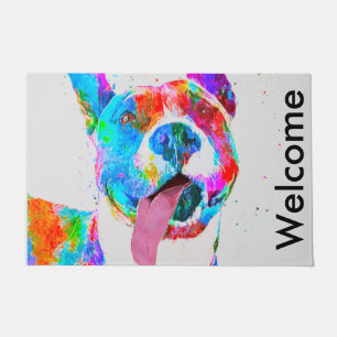 Pit Bull Terrier Colorful Pop Art Doormat