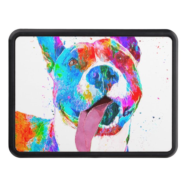 Pit Bull Terrier Colorful Pop Art Hitch Cover (Front)