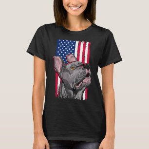 Pit Bull Terrier Dog Lovers American Usa Flag 1 T-Shirt