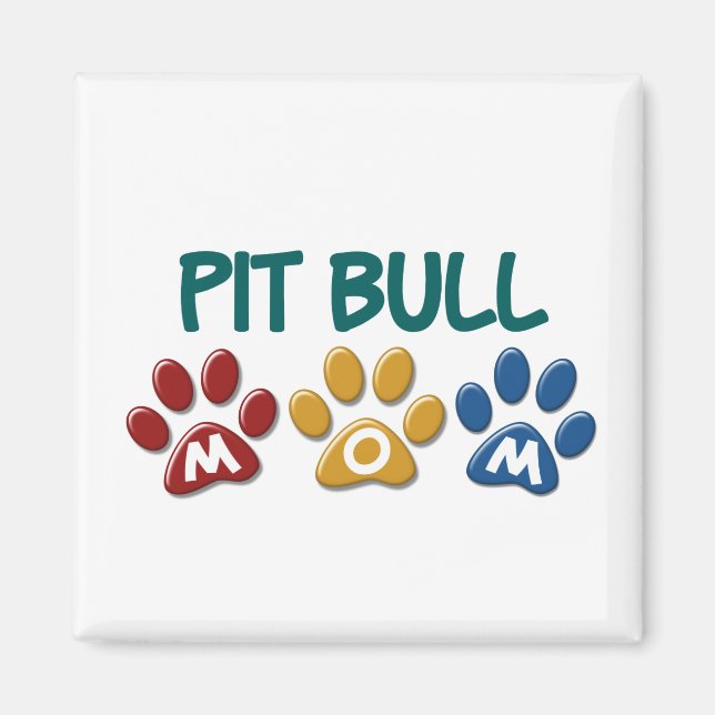 PIT BULL TERRIER Mom Paw Print 1 Magnet (Front)