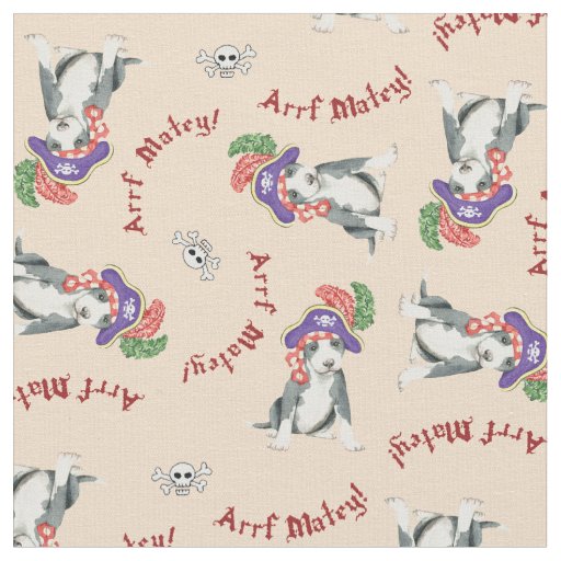 Pit Bull Terrier Pirate Fabric