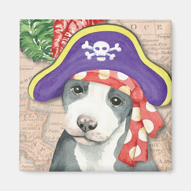 Pit Bull Terrier Pirate Magnet (Front)