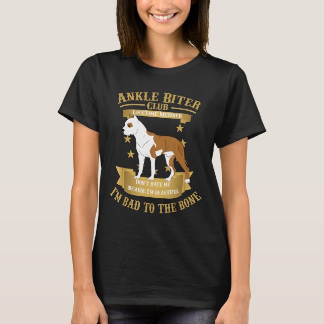 Pit Bull Terrier Pitbull Dogs Pups Im Bad To The B T-Shirt (Front)