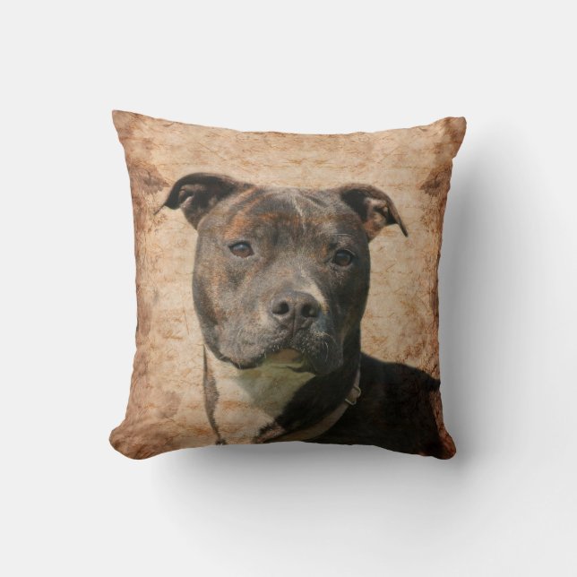 Pit Bull Terrier Throw Pillow (Front)
