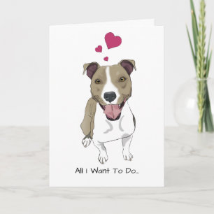Pit Bull Valentine's Day Card