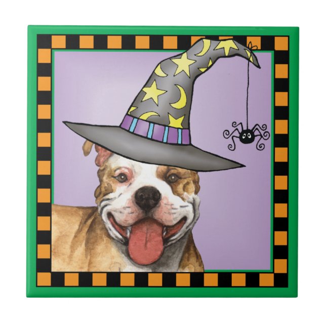 Pit Bull Witch Tile (Front)