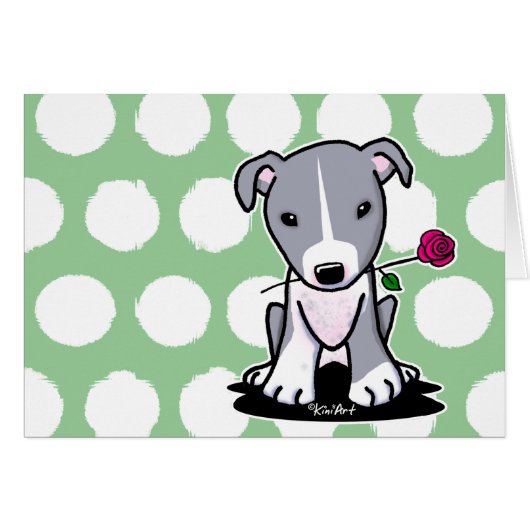 Pit Bull With Flower Cards (Front Horizontal)