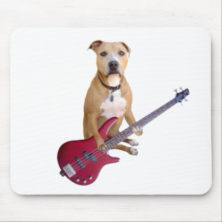 Pit Bull with Guitar Mouse Pad