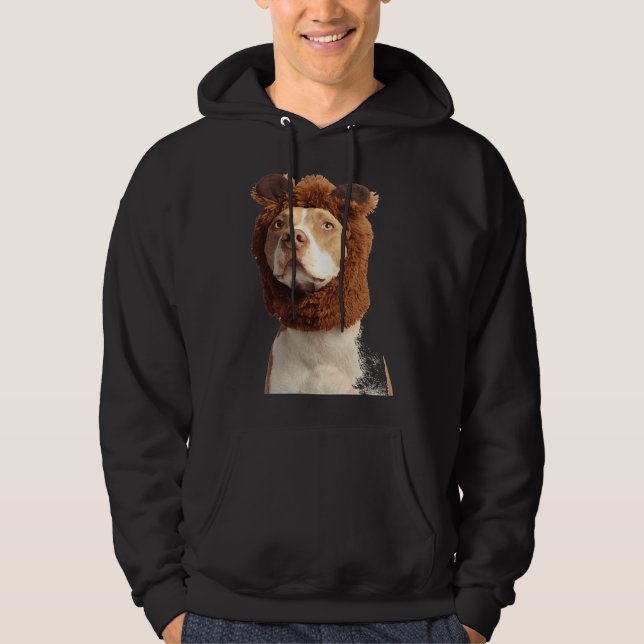 Pit Bull With Hat Hoodie (Front)