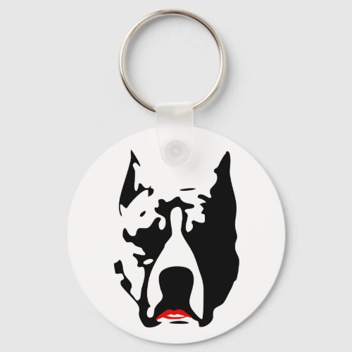 Pit Bull with Lipstick Keychain