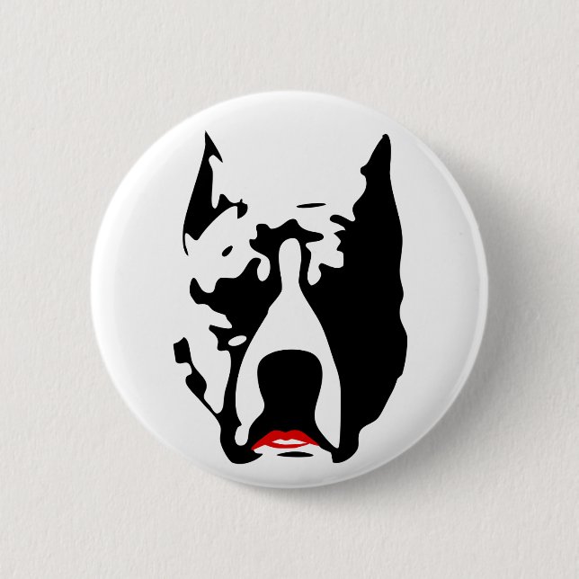 Pit Bull with Lipstick Pinback Button (Front)