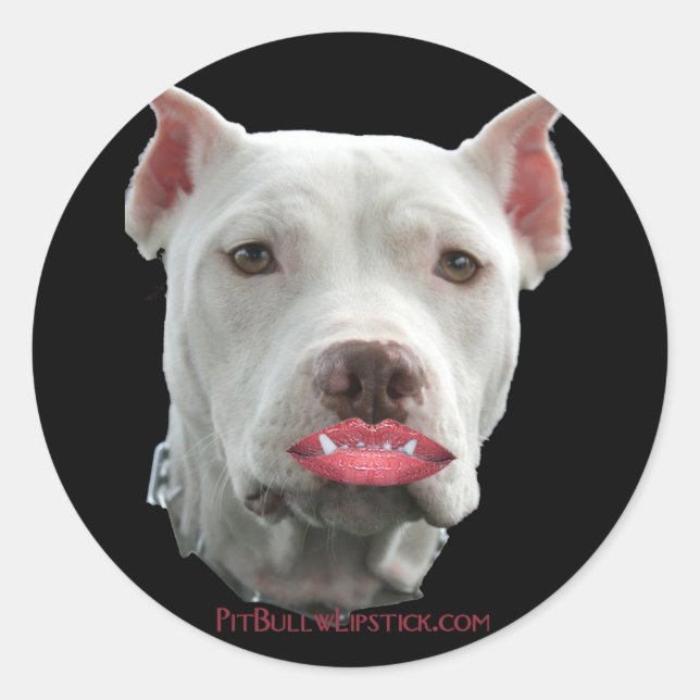 Pit Bull with Lipstick Sticker (Front)