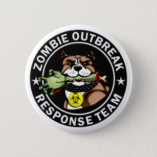 Pit Bull Zombie Outbreak Response Team Logo Button