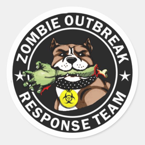 Pit Bull Zombie Outbreak Response Team Sticker