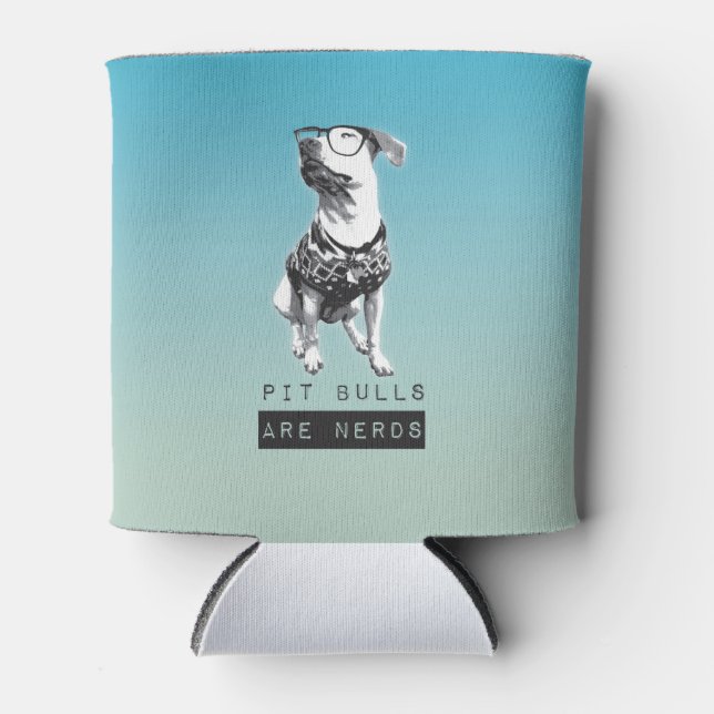 Pit Bulls are Nerds Coozy Can Cooler (Front)