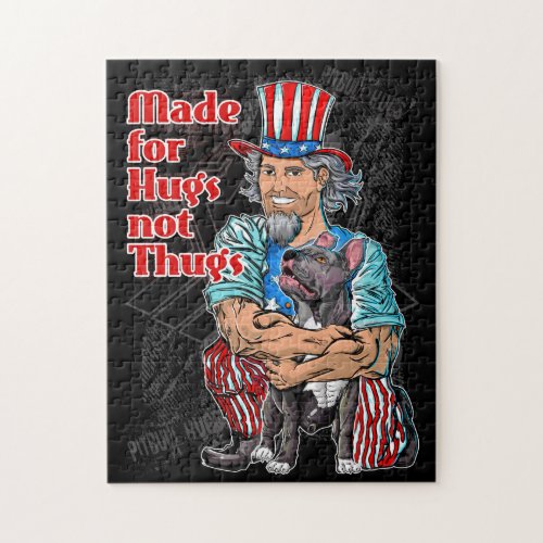 Pit Bulls Made for Hugs Not Thugs Plus Size T_Shi Jigsaw Puzzle