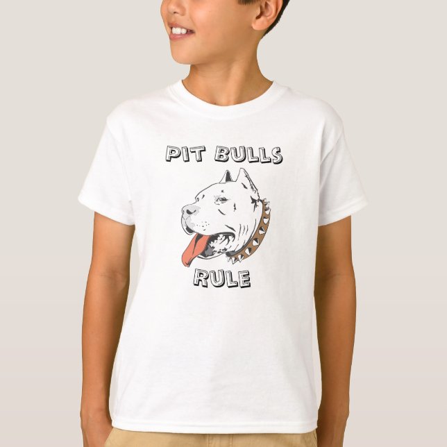Pit Bulls Rule Boys Tee Shirt (Front)