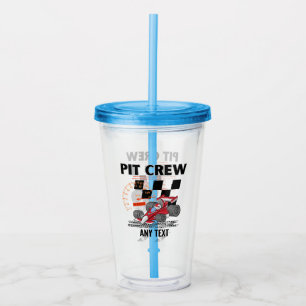 Pit Crew Birthday Party Theme Race Cars Acrylic Tumbler