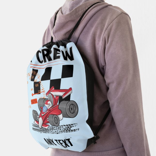 Pit Crew Birthday Party Theme Race Cars  Drawstring Bag (Insitu)