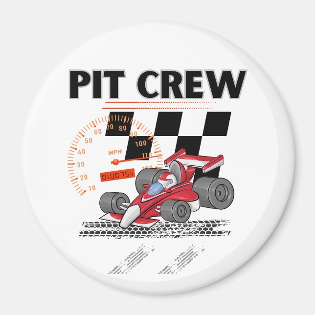 Pit Crew Birthday Party Theme Race Cars  Magnet (Front)