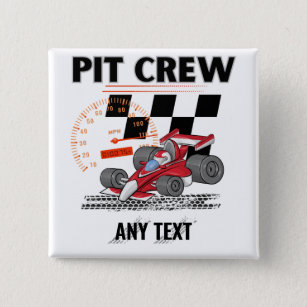 Pit Crew Birthday Party Theme Race Cars Matching  Button